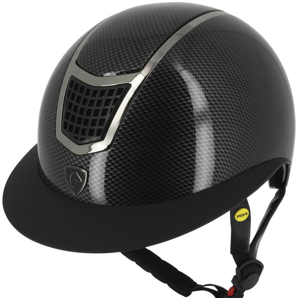 Casque d'équitation Equithème Airy noir carbone