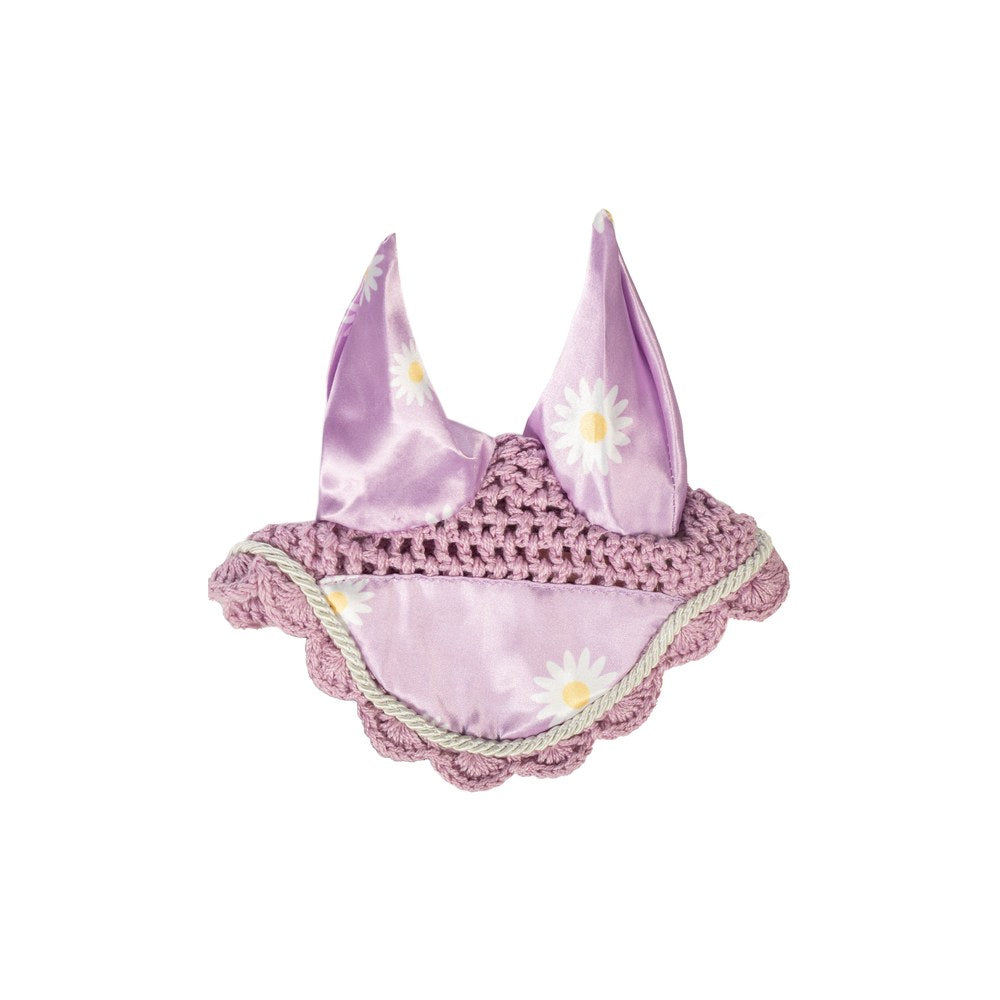 Bonnet anti mouches Hobby Horsing Print HKM Violet avec marguerite