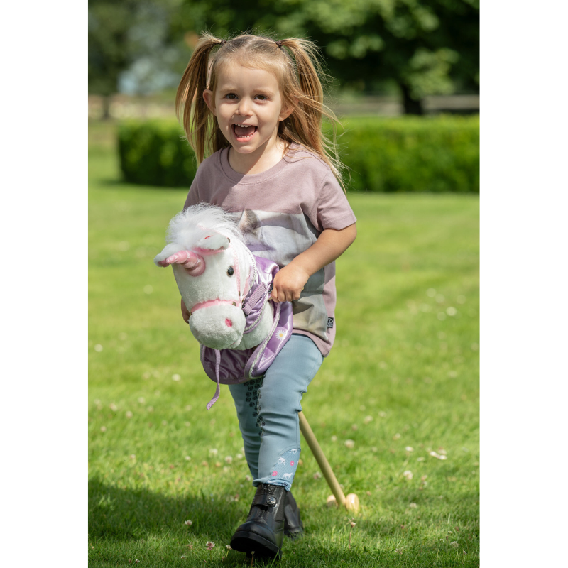 Cheval à roulette Blanc Luna