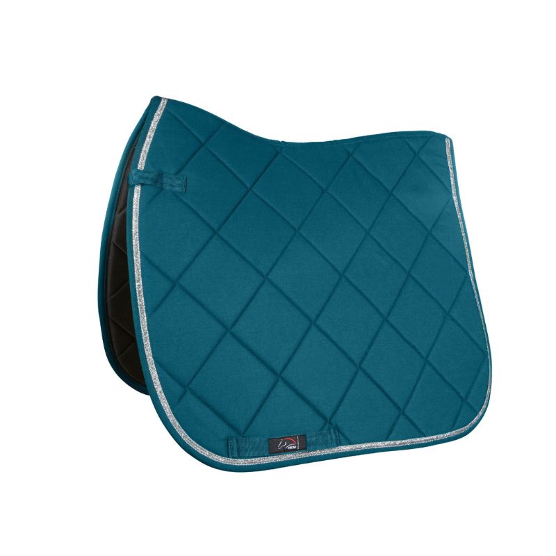 Tapis de selle HKM Romy - Poney Dressage, bleu Petrol
