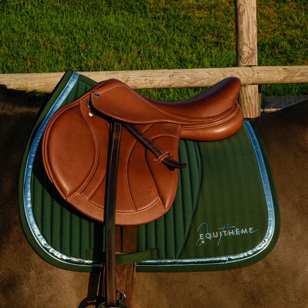 Tapis de selle Talent Je t'aime Equithème Bleu canard
