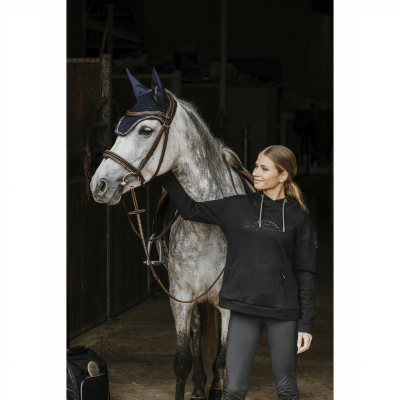 Legging d'équitation Je t'aime EQUITHÈME Iris - Noir