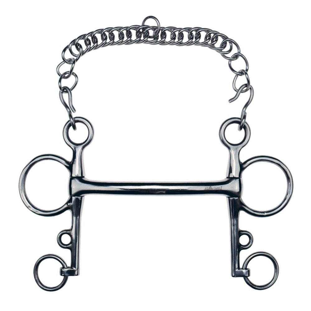Mors Pelham droit en inox 115 mm Feeling