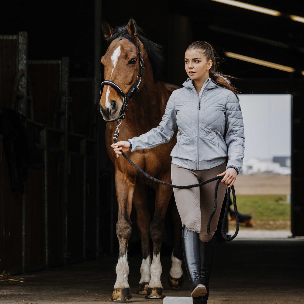 Veste softshell Equithème - Mona Gris chiné porté