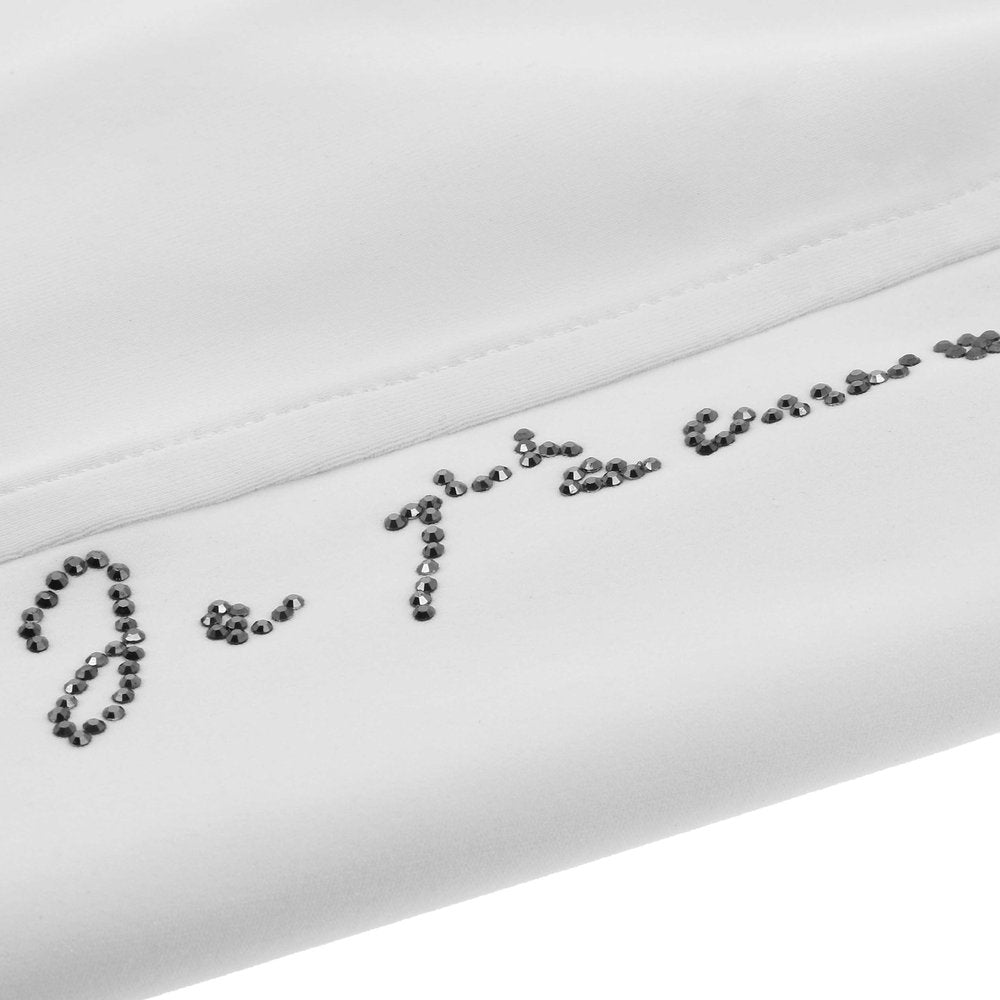 Legging Je t'aime Equithème - Flora Blanc détail
