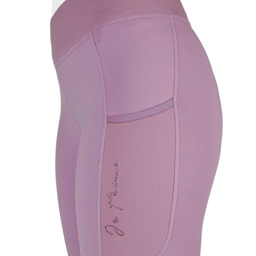 Legging Je t'aime Equithème - Flora Mauve détail