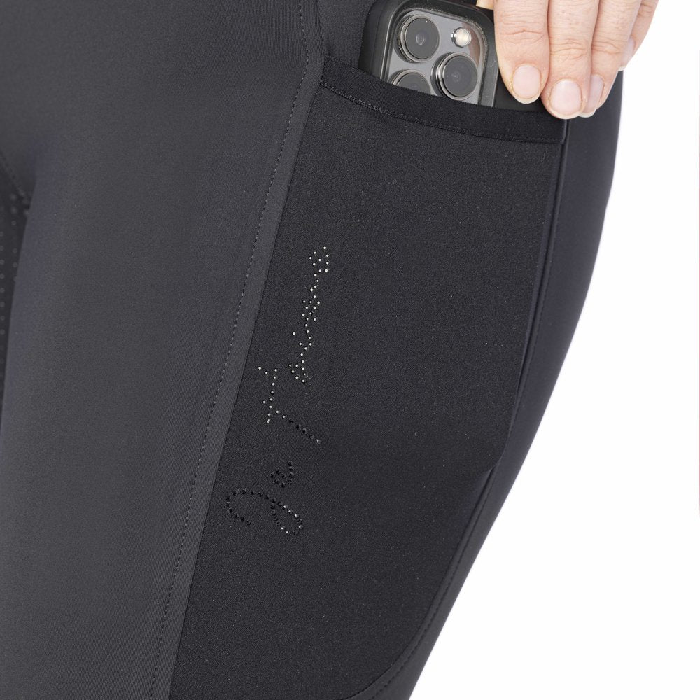 Legging Je t'aime Equithème - Flora Noir détail