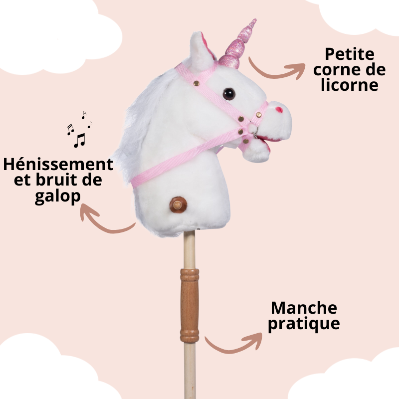 Cheval à roulette Blanc Luna