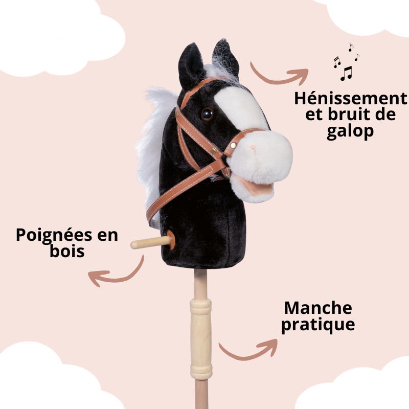 Cheval à roulette Noir Blacky