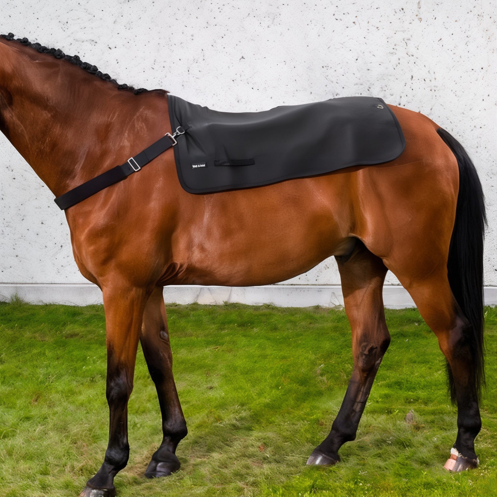 Chauffe dos chevaux Back On Track noir 100x100cm