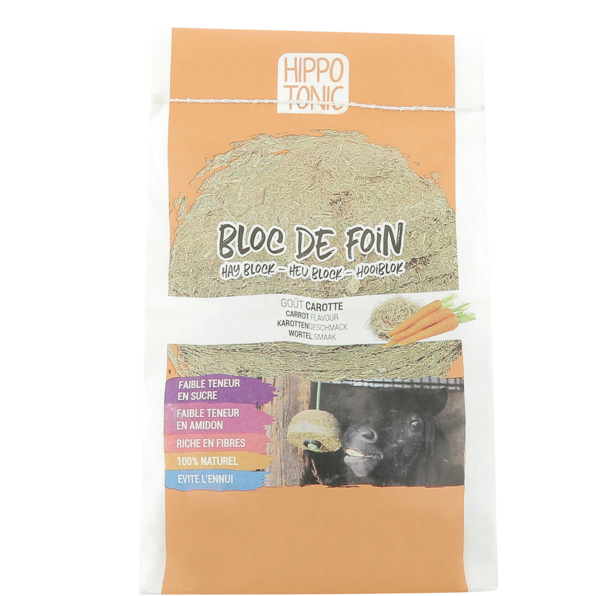 Bloc de foin HIPPOTONIC saveur carotte