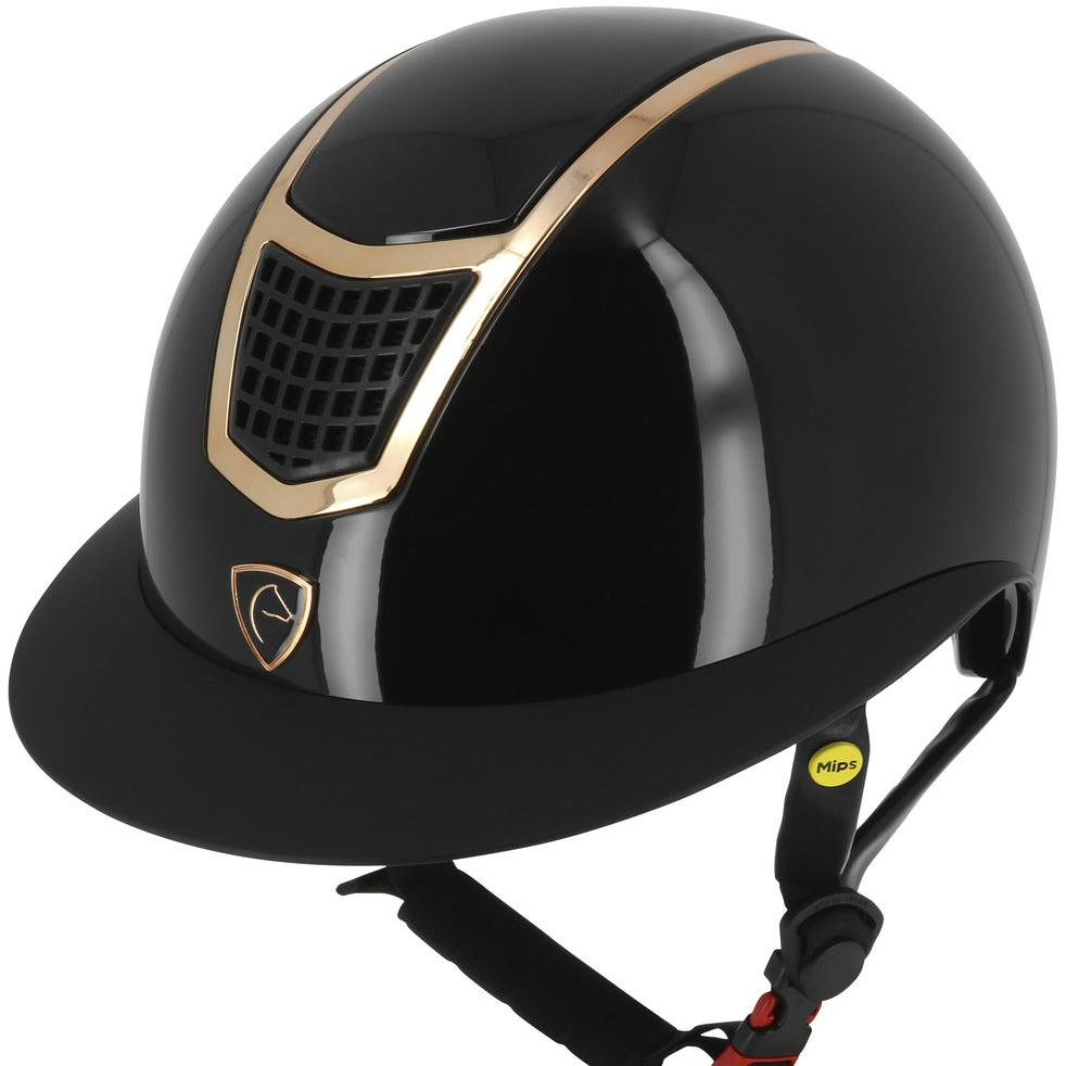 Casque d'équitation EQUITHEME AIRY Noir brillant rose gold