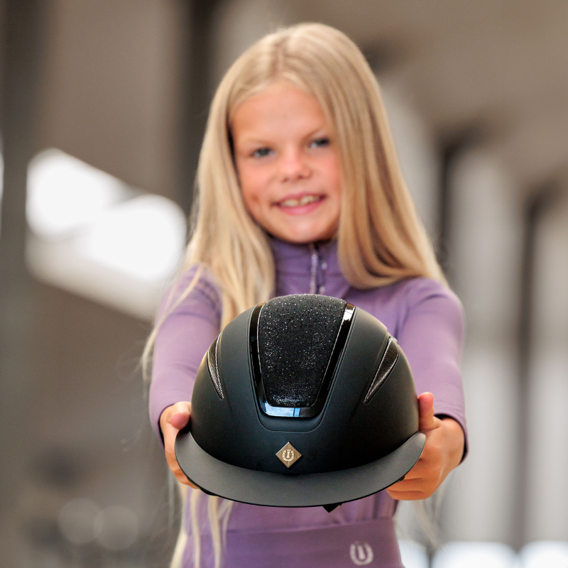 Casque IRHOlania Deluxe big visor Noir paillettes