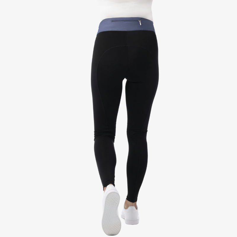 Legging EQUITHÈME enfant 10 ans - Noir et bleu