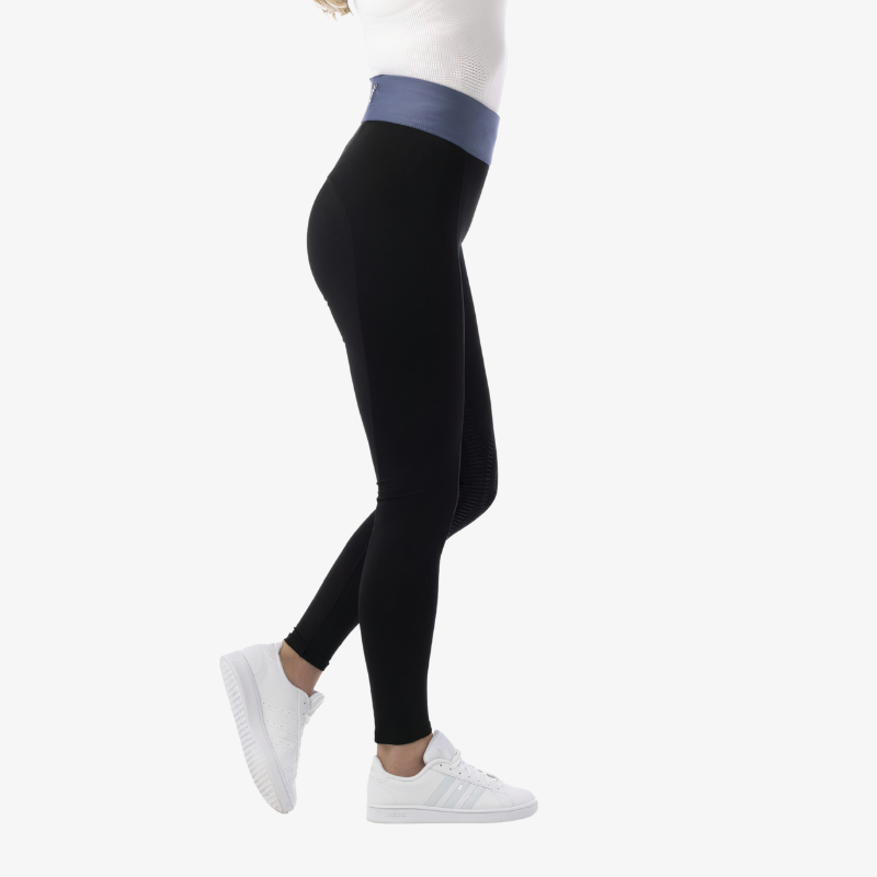 Legging EQUITHÈME enfant 10 ans - Noir et bleu