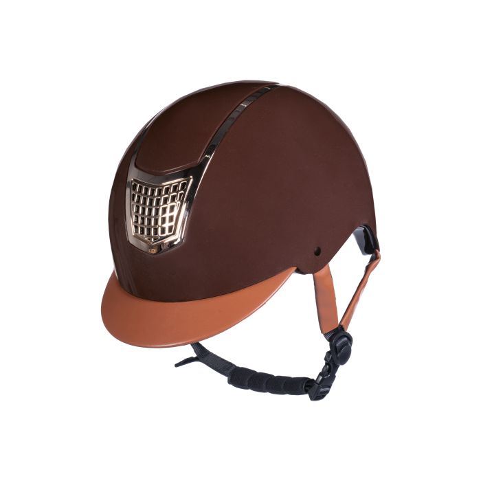 Casque d'équitation HKM Edinburgh marron mat