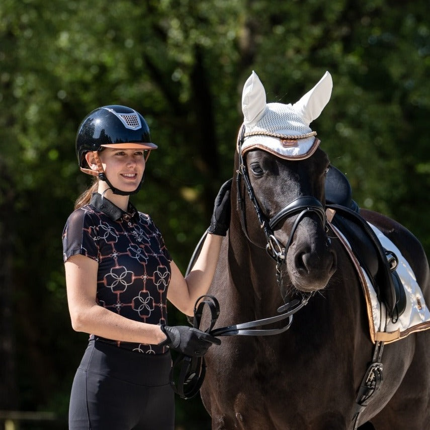 Casque d'équitation HKM Edinburgh noir shiny