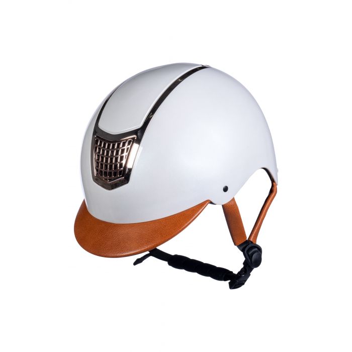 Casque d'équitation HKM Edinburgh blanc nacré