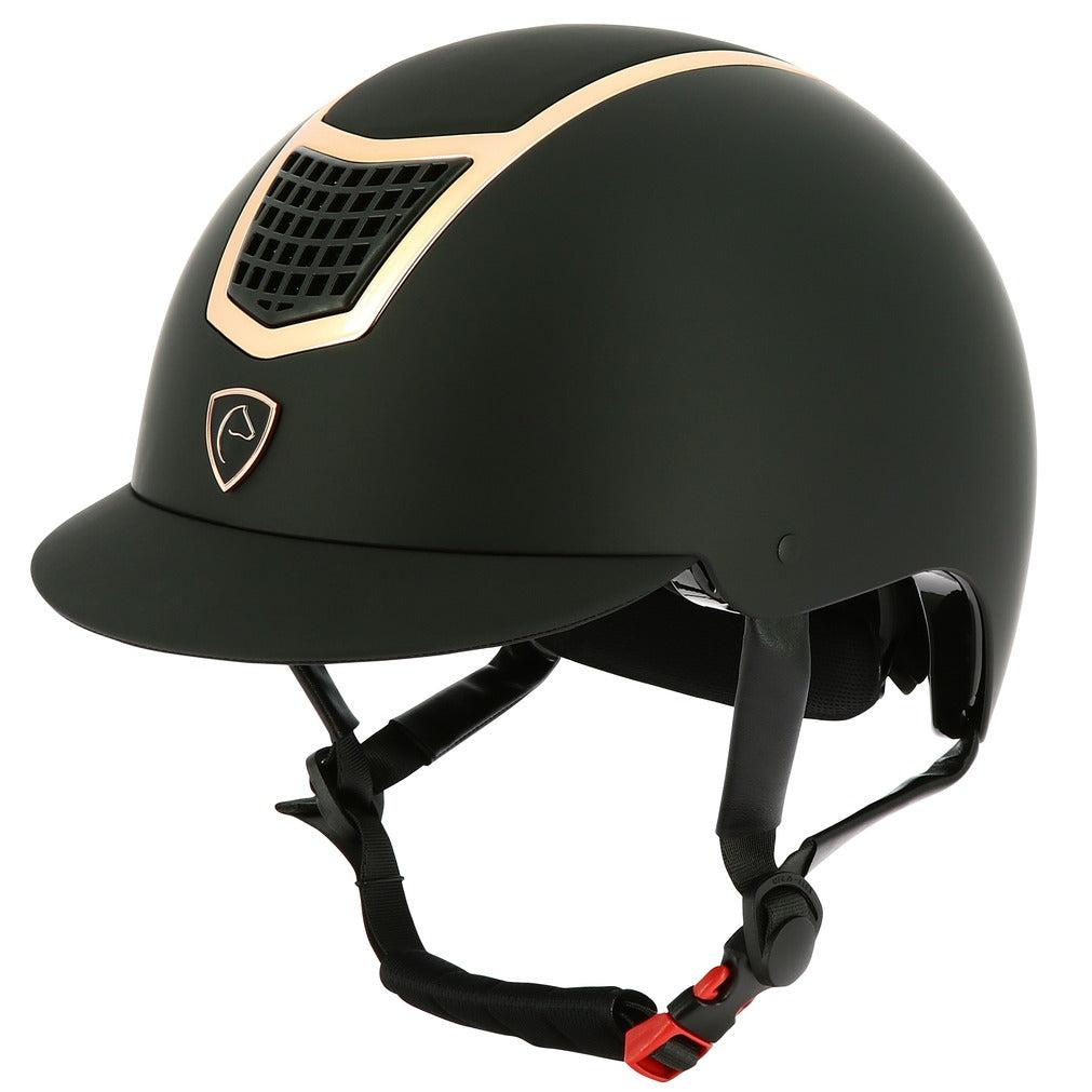 Casque d'équitation EQUITHEME AIRY Noir et rose gold