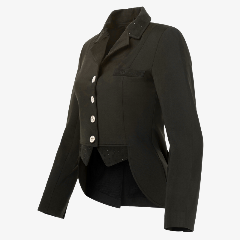 Frac de dressage court pour cavalières Equi-Thème noir porté