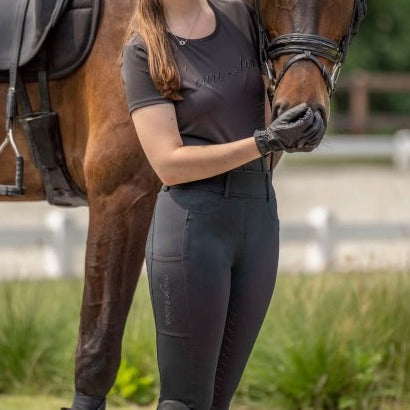 Legging d'équitation pour femmes du 32 au 46 Easy Rider Rihanna full grip taille réhaussée noir