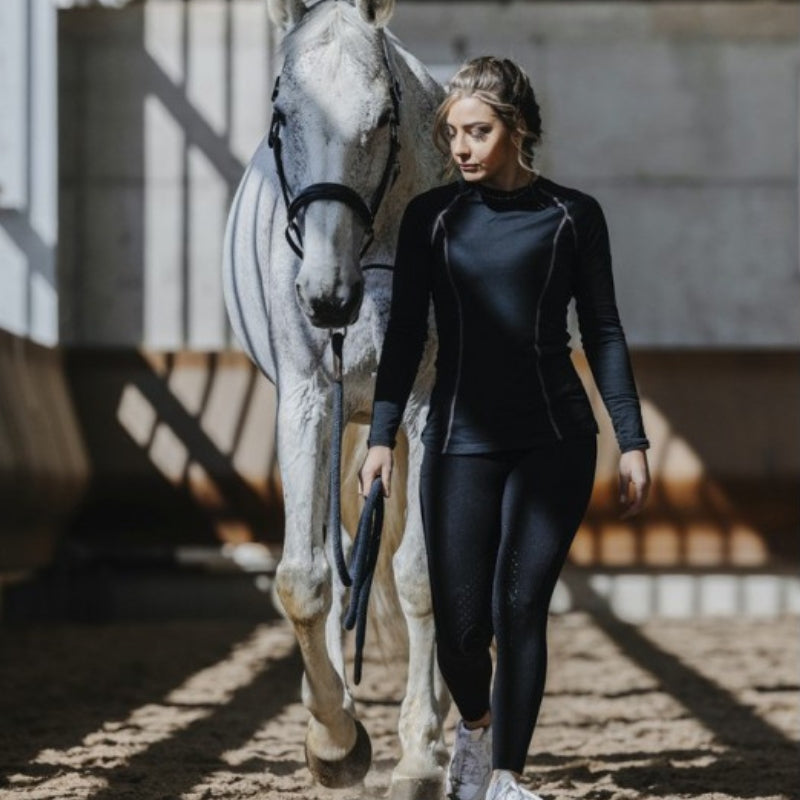 Legging Je t'aime EQUITHÈME Acacia - Noir
