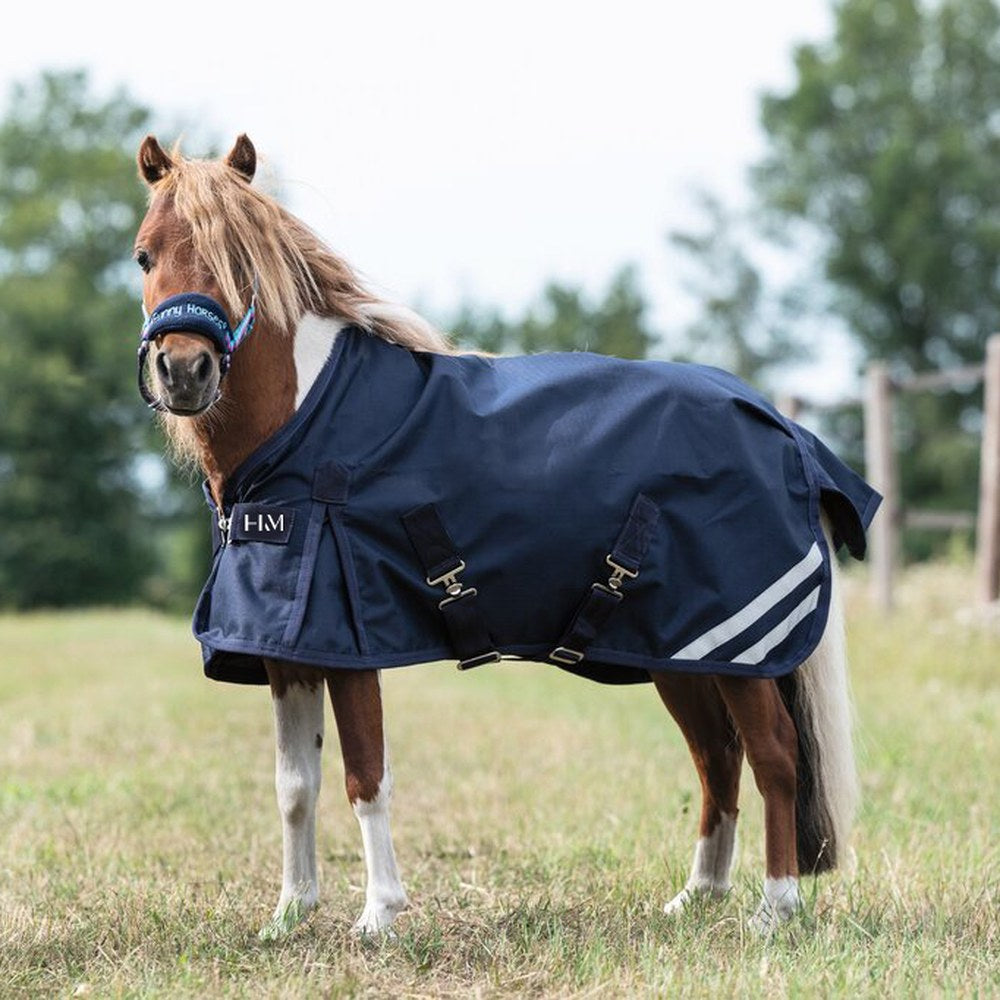 Couverture d'extérieur HKM Mini 600D Bleu foncé portée