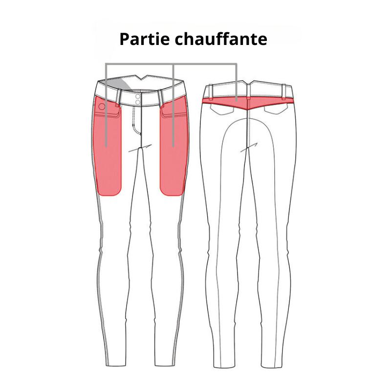 Pantalon chauffant d'équitation - Confort