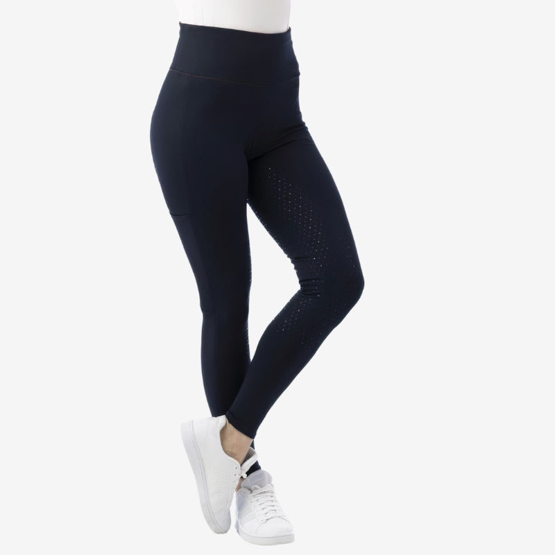Legging EQUITHÈME "Lyly" fond silicone - Marine
