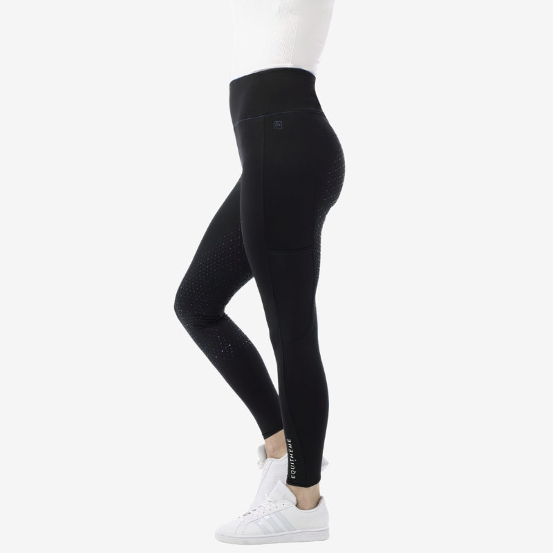 Legging EQUITHÈME "Lyly" fond silicone - Noir