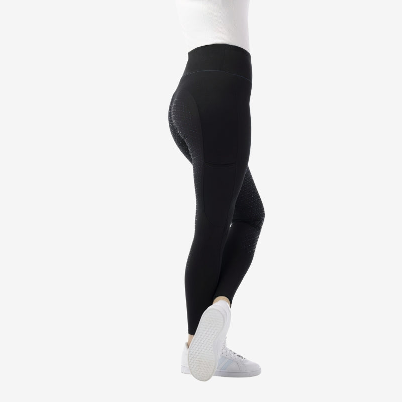 Legging EQUITHÈME "Lyly" fond silicone - Noir