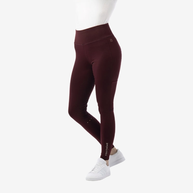 Legging EQUITHÈME "Lyly" fond silicone - Rouge