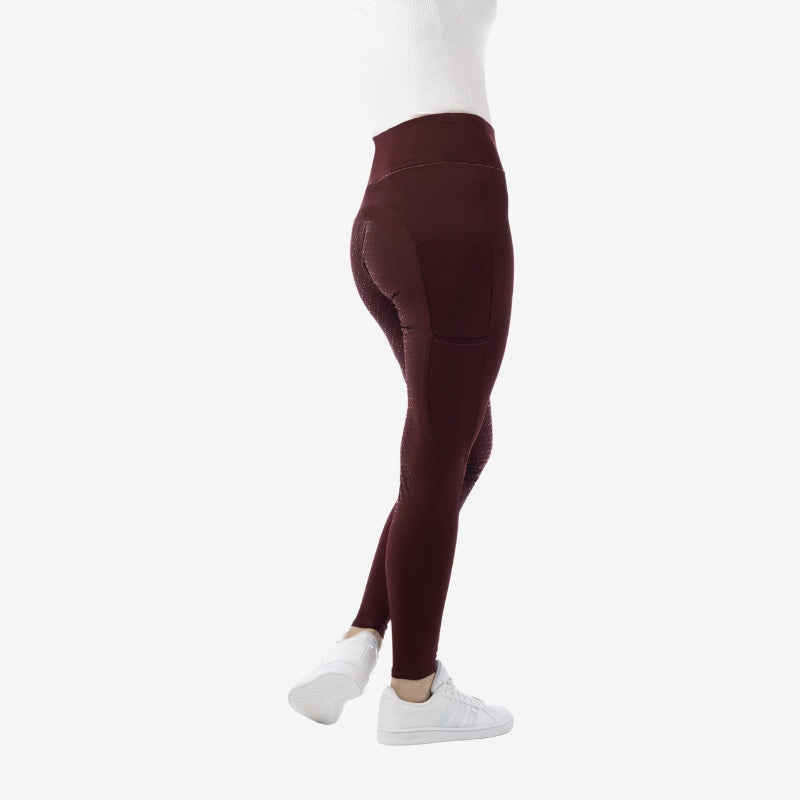 Legging EQUITHÈME "Lyly" fond silicone - Rouge