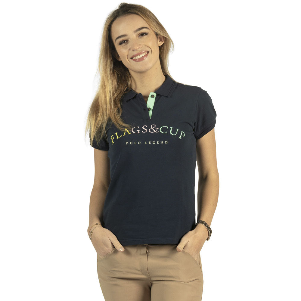 Polo à manches courtes pour femme du XS au XXL Flags and Cup Kalamata marine