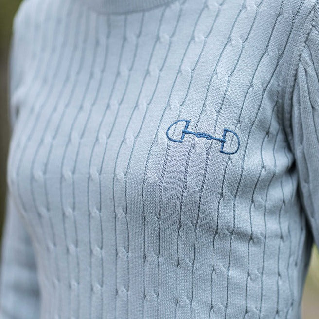 Pull en coton pour femmes du XS au XXL HKM Port Royal bleu glacier