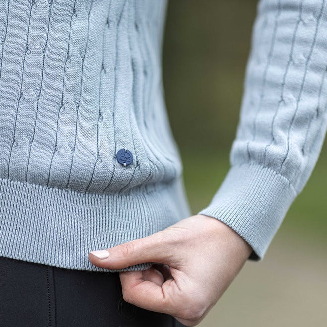 Pull en coton pour femmes du XS au XXL HKM Port Royal bleu glacier