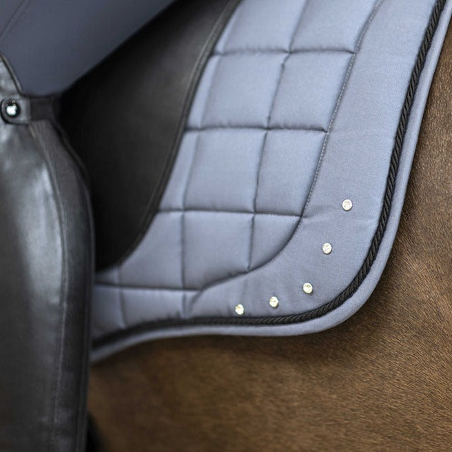 Tapis de selle pour poneys et chevaux HKM Rosewood gris CSO