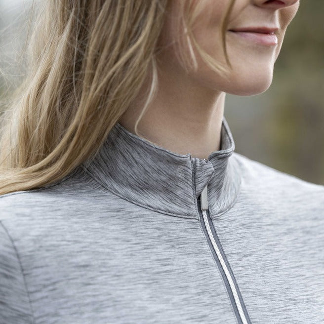 Tee-shirt à manches longues pour cavalières du XS au XXL HKM Rosewood gris chiné