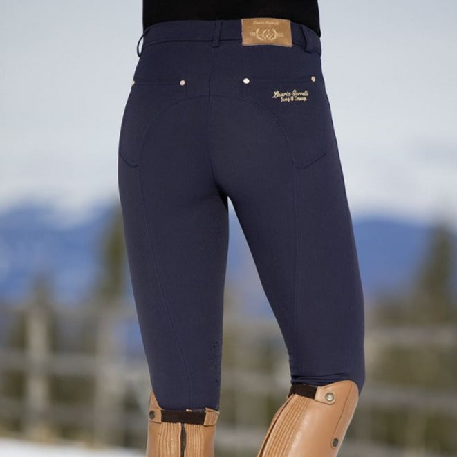 Pantalon d'équitation pour femme HKM Basic marine arrière