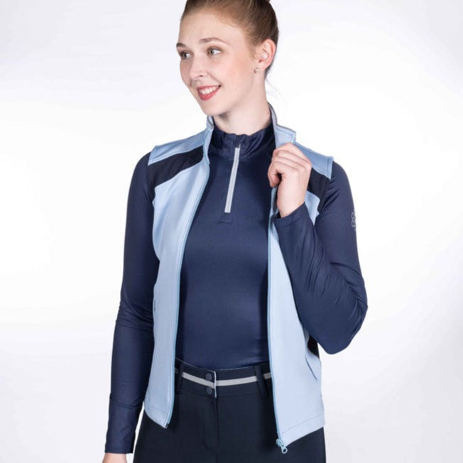 Gilet sans-manches technique pour cavalières du XS au XXL HKM Bloomsbury bleu