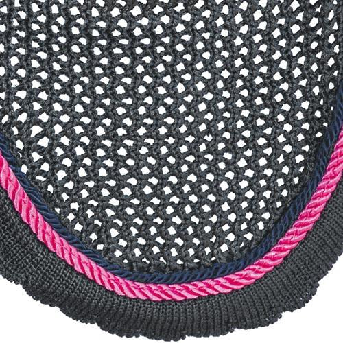 Bonnet anti-mouches pour chevaux Privilège Equitation Palm Beach gris/marine/fuchsia