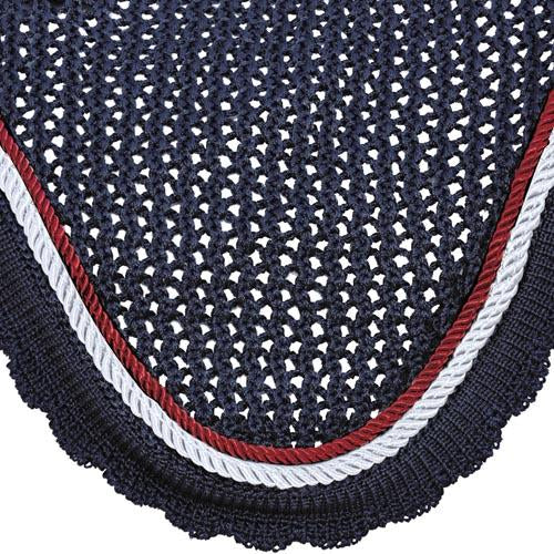 Bonnet anti-mouches pour chevaux Privilège Equitation Palm Beach marine/rouge/blanc