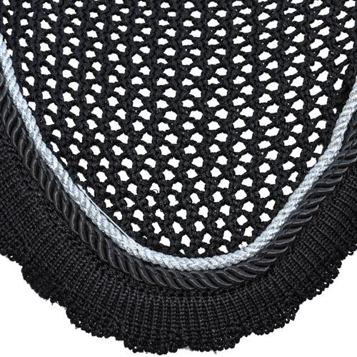 Bonnet anti-mouches pour chevaux Privilège Equitation Palm Beach noir/argent/gris