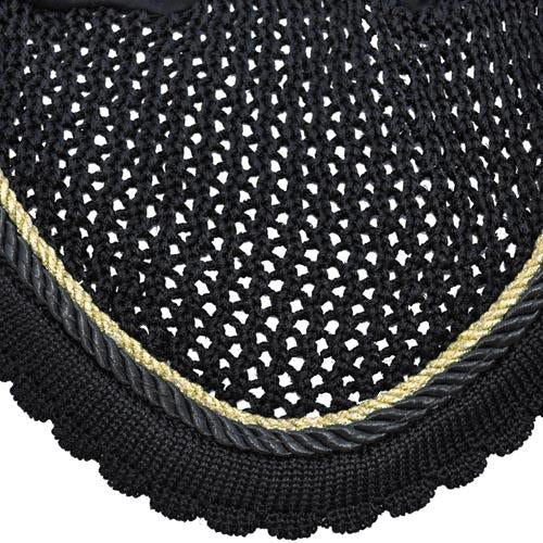 Bonnet anti-mouches pour chevaux Privilège Equitation Palm Beach noir/or/noir