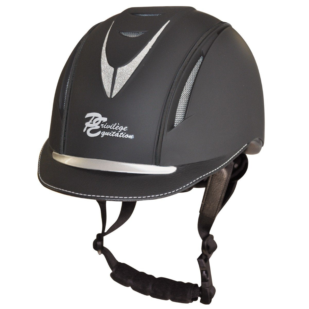 Casque Privilège Equitation Aerolight noir avec visière noire