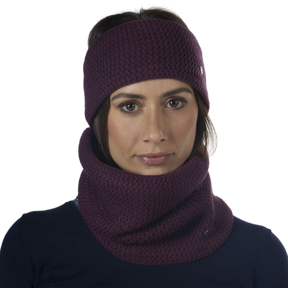 Bandeau cache-oreilles doublé polaire Flags and Cup Gakona prune