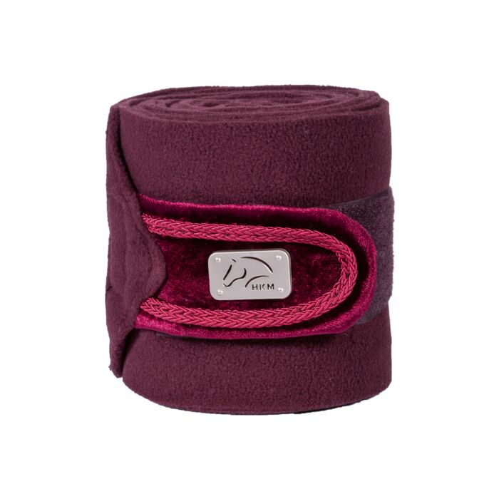 Bandes polaires pour poneys et chevaux HKM Mellow Velvet rouge cerise