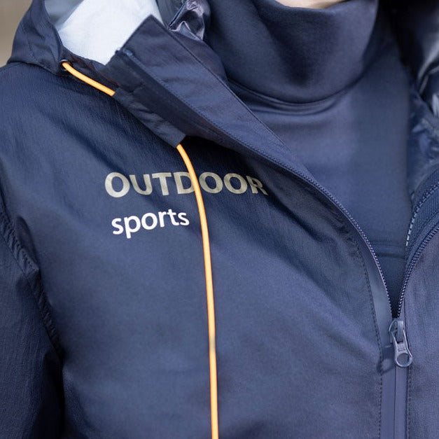 Blouson chaud et coupe-vent 3 en 1 pour cavalières du XS au XXL HKM Lyon marine détail