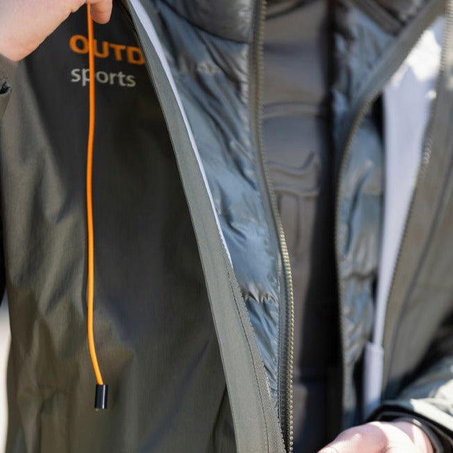 Blouson chaud et coupe-vent 3 en 1 pour cavalières du XS au XXL HKM Lyon olive détail