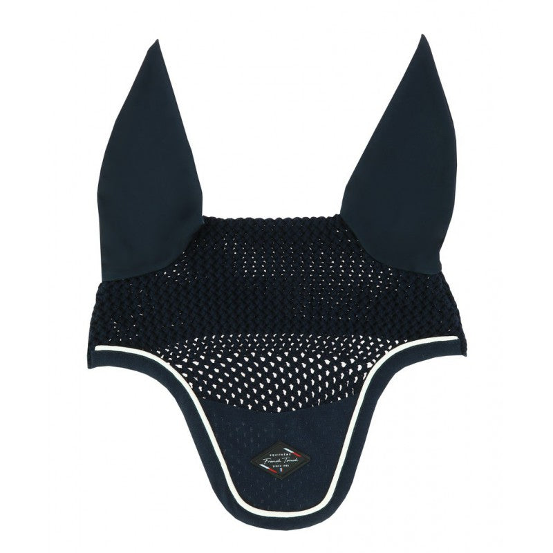 Bonnet anti-mouches pour poneys et chevaux Equithème French Touch marine